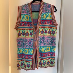 Colorful Patterned Knit Vest - Multicolor